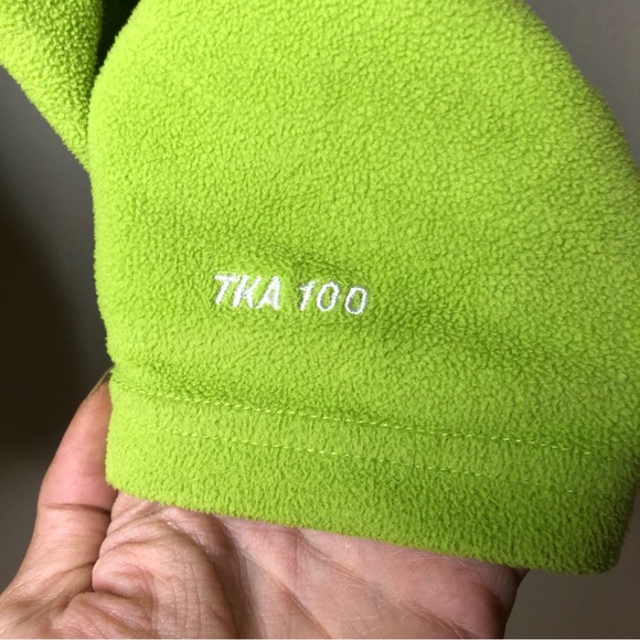 The North Face TKA100 Green Quarter Zip Mock Neck Fleece Pullover Size S/P - Picture 3 of 10